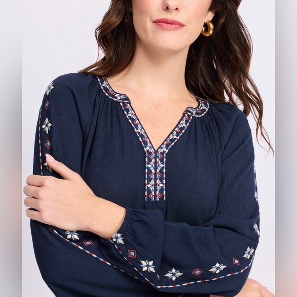 MARKET & SPRUCE Indy Embroidery Blouse - M - Picture 2 of 10